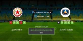 Прогноза: ЦСКА София - Левски София 17/04/2022 - Среща от българската Висша лига