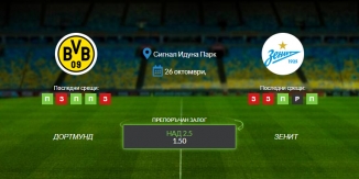 Прогноза: Борусия Дортмунд - Зенит 28/10/2020 - Шампионска лига